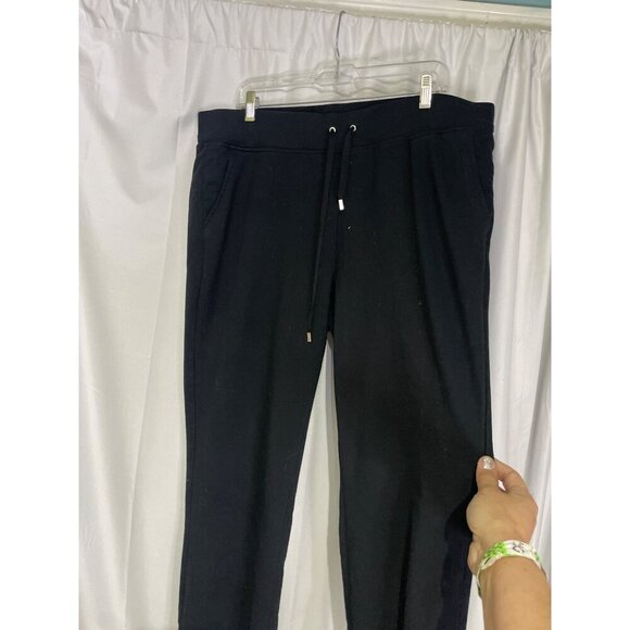Ralph Lauren Womens Black Drawstring Sweatpants With Back Zip Pocket L - Picture 2 of 9